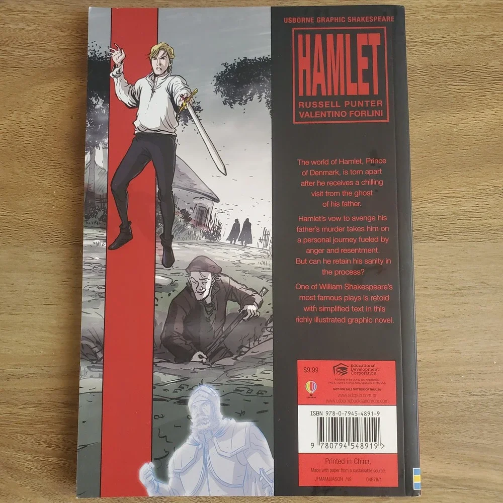 Hamlet Graphic Shakespeare Novel by Punter &‎ Forlini Comic Book Usborne